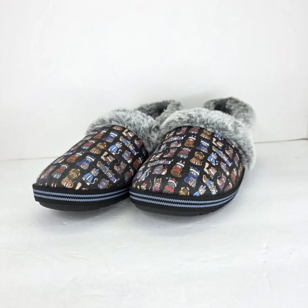 Skechers BOBS Too Cozy Cat Ages Slippers Colorful Cats Multicolor Women’s Size 8 - Picture 3 of 15